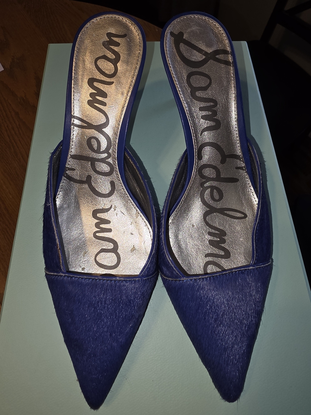 Sam Edelman Cobalt Pointed Toe Slip-On 3" Mule